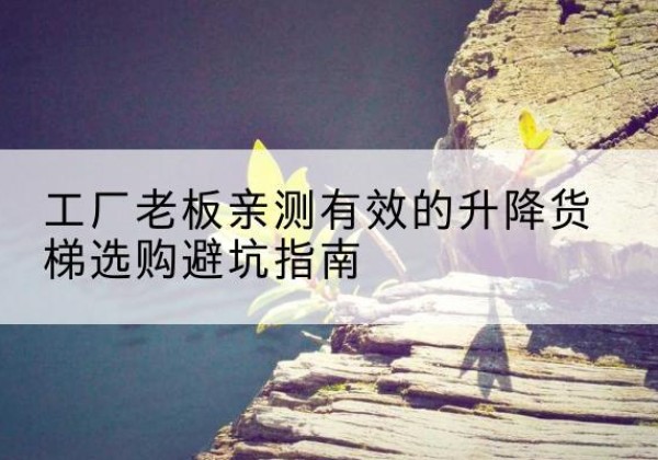 大通升降货梯怎么选-工厂老板亲测有效的升降货梯选购避坑指南